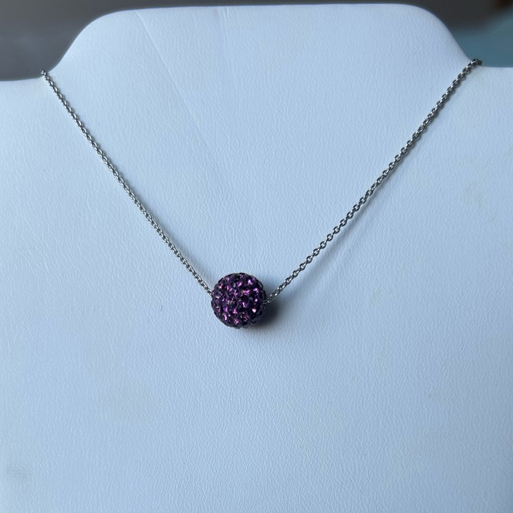 Touchstone crystal by Swarovski birthstone necklace in February amethyst